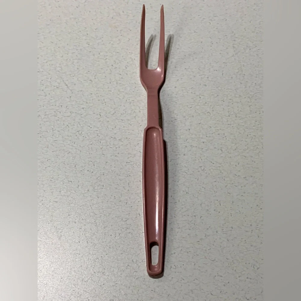 Vintage Pink EKCO MEAT SERVING FORK Utensil Nylon 11” Serving Kitchen Tool Nice